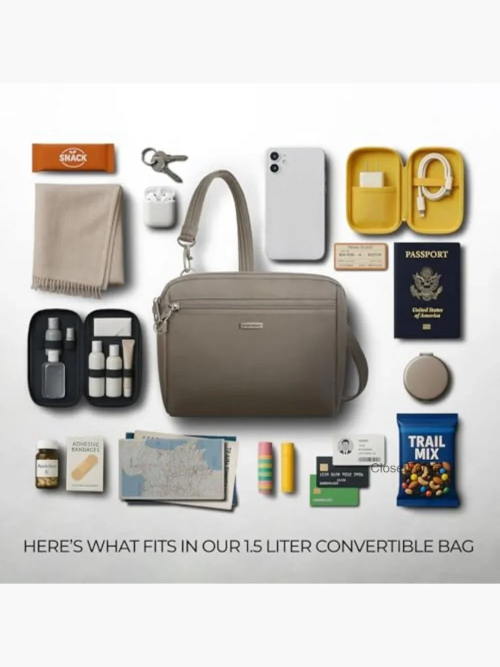 Convertible Crossbody & Waist Pack Anti-Theft Security RFID